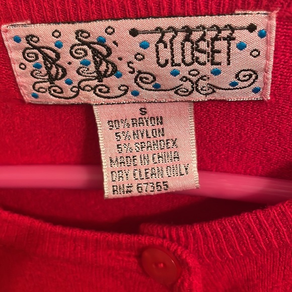 B B’s closet sweater Cardigan women’s size S small Vintage red - Picture 10 of 15